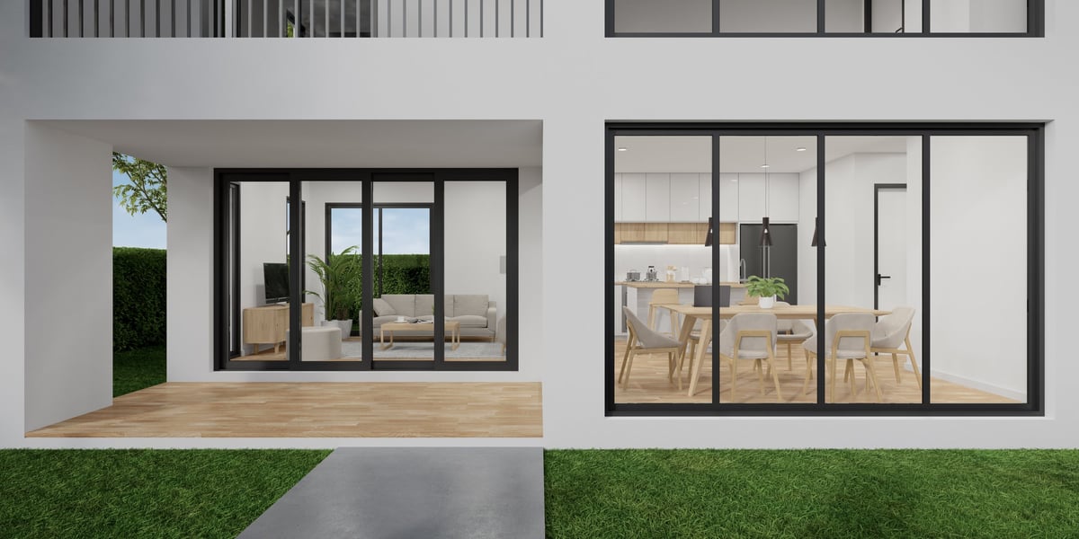 Edificio residencial moderno con instalaciones de cancelería y diseño arquitectónico contemporáneo